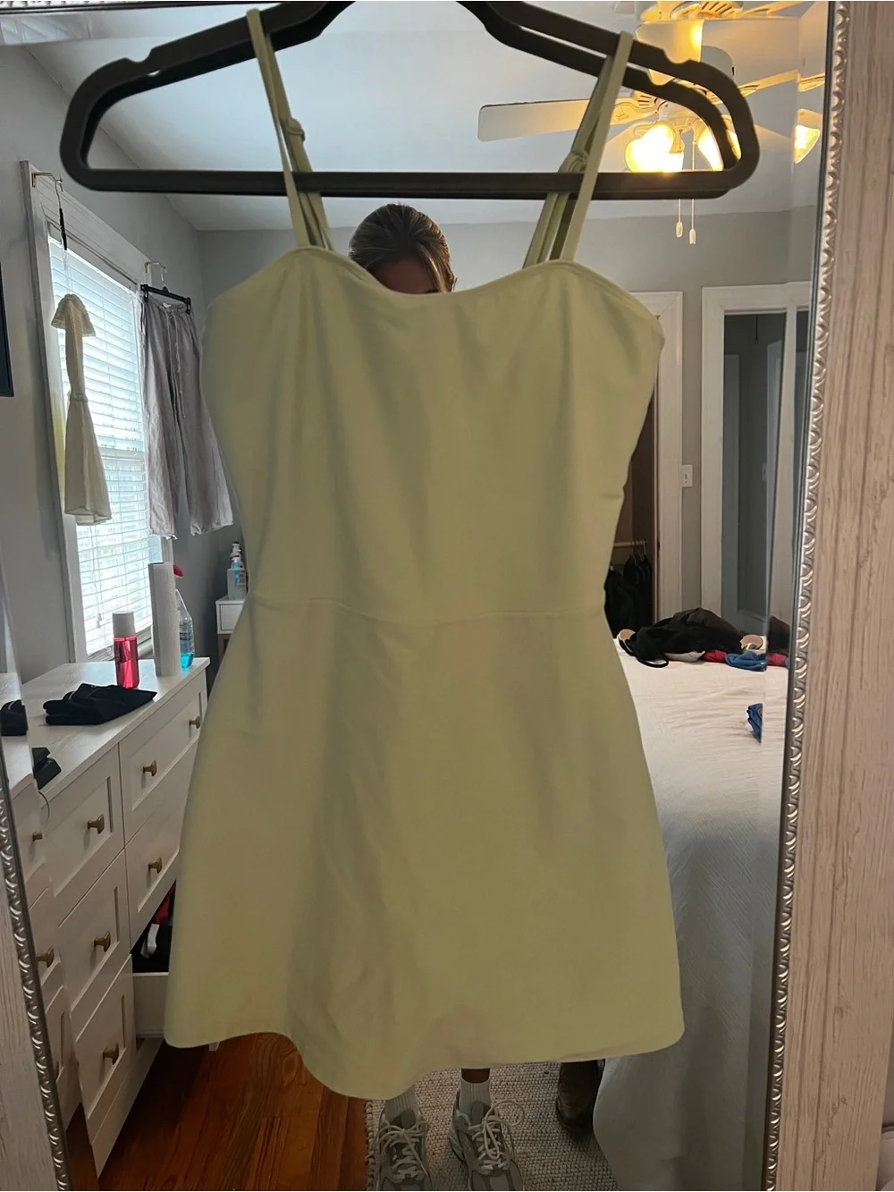 ALO Yoga Light Green Spaghetti Strap Mini Dress